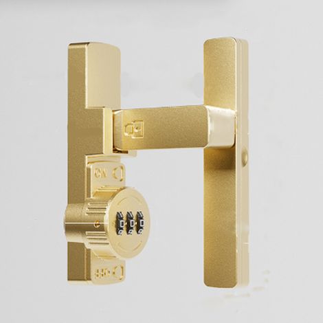 Loquet de serrure de porte sans clé /coulissante battante à 90 degrés, code à 3 chiffres dorée (1/5)