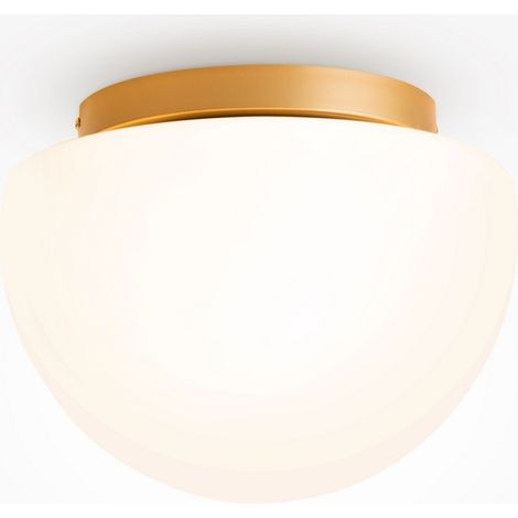 Maytoni Glassy Plafonnier Globe Moderne Doré 1xE27 Abat-jour Blanc