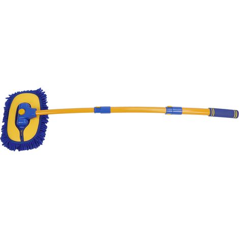 Brosse de lavage de voiture télescopique à long manche, serpillière de nettoyage en microfibre douce super absorbante pour vitres et climatiseurs (1/5)