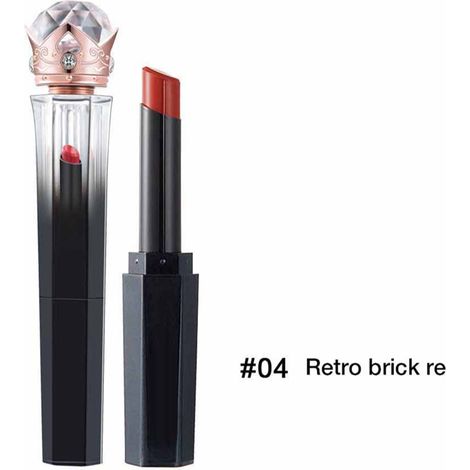 Rouge à lèvres waterproof 04 : crème lèvres hydratante longue tenue, anti-transfert sans coller au verre, outil maquillage lèvres durable et non collant. (1/5)