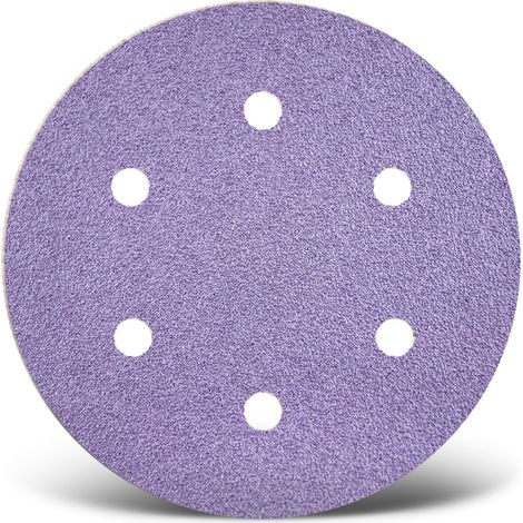 MENZER Purple HD Disques abrasifs auto-agrippants, 150 mm, 6 trous, p. Ponceuses excentriques, Mix céramique (Lot de 50) G240 (1/5)