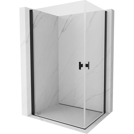 Mexen Mist-B Duo Duschkabine schwenkbar 80 x 75 cm, transparent, schwarz - 8A2-080-075-70-00 (1/5)