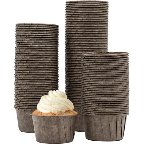 150pcs Mini Muffin Cups Paper Cups Wedding Birthday Party Dark Brown (1/5)