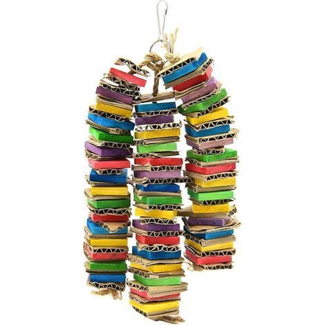3 PCS Colorful Hanging Toy Blocks with Wooden Parrot String Set- (1/5)