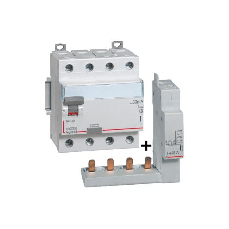 LEGRAND - Interrupteur diffu00e9rentiel DX3-ID 4P 63A - 30mA - AC + module 4P - 411662+406301 (1/5)