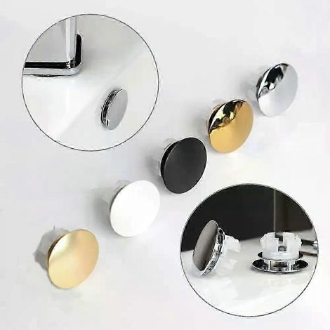 Cache-trop-plein d'évier, anneau de finition, capuchon rond double couche pour évier de cuisine, salle de bain ou baignoire, trou de 22 à 24 mm. (1/5)