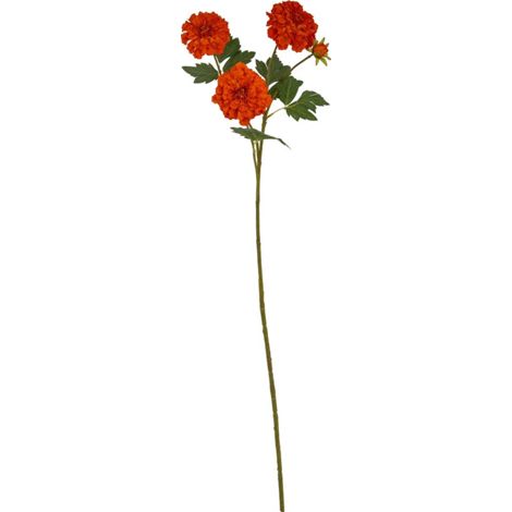 Orange African Marigold Large Spray Artificial Flower - Plastic - L11 x W11 x H100 cm - Red