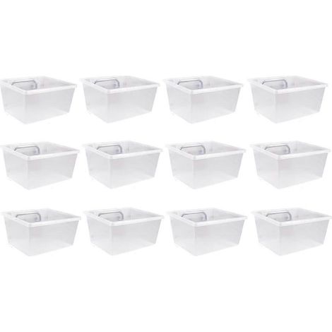 Ensemble de 12 boîtes de rangement en plastique - Boîtes de rangement avec crochets - Boîtes de rangement pour accessoires d'établi, compatibles avec les panneaux perforés (1/5)