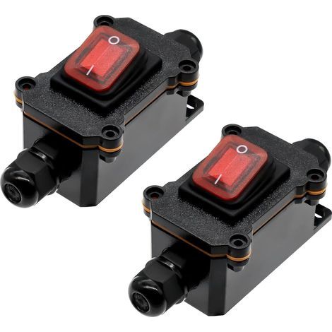 Interrupteur en ligne étanche 12 V CC 20 A DPST 4 broches 12 V Interrupteur à cordon Interrupteur marche/arrêt (2 pièces étanches en ligne) (1/5)