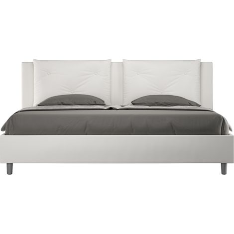 Appia K lit double king-size capitonné 180x200 Couleur: Blanc - Version: Avec coffre de rangement (1/5)