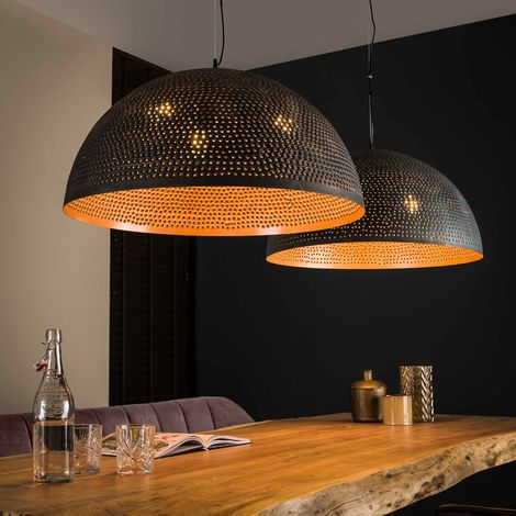Suspension industrielle gamelle en métal 2 lampes KATE (1/5)