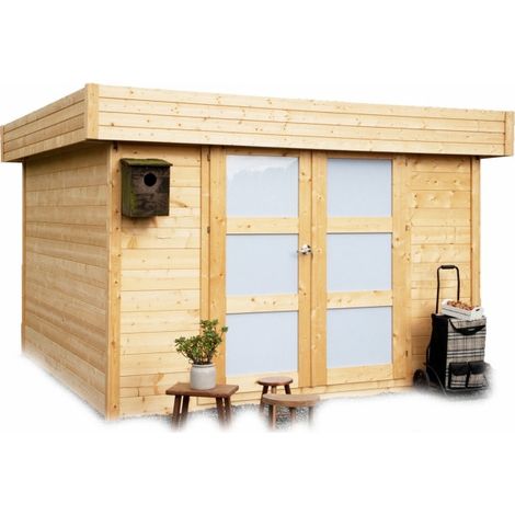 Abri jardin "Odense" - 7.64 m² - 3.02 x 3.02 x 2.19 m - 28 mm (1/4)