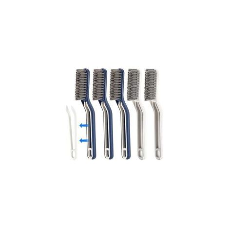 Juego de 5 cepillos multifuncionales para juntas de baño, cepillo de limpieza de pisos 2 en 1 con clips, cepillo para grietas, herramienta de limpieza de baño, cepillo de cerdas rígidas para bañera e