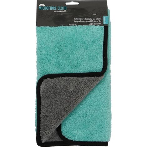 Car and Bike Care Cleaning Range Luxury Microfibre Cloth, Teal and Grey (1/3)