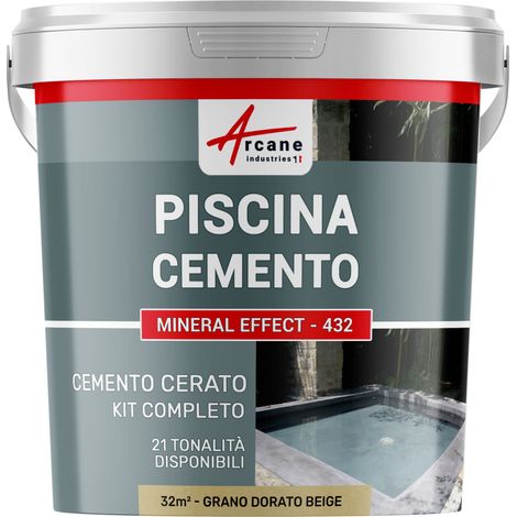 Kit microcemento color grigio topo per piscina in calcestruzzo - 32 m² Grano Dorato Beige - ARCANE INDUSTRIES