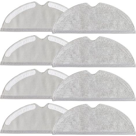 Lot de 8 serpillières lavables – Compatibles avec certains robots – Microfibres – Beiges – Nettoyage (1/5)