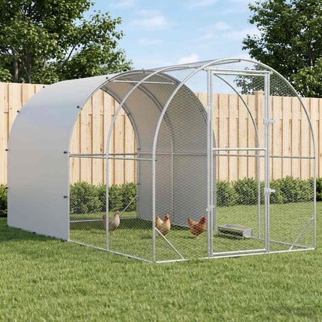vidaXL Poulailler Argenté 400 x 200 x 200 cm Acier galvanisé (1/5)