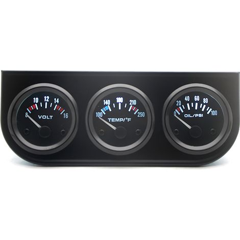 Compteur de voiture 3 en 1, jauge automatique, voltmètre, presse à eau et à huile, Kit Triple 52mm. (1/4)