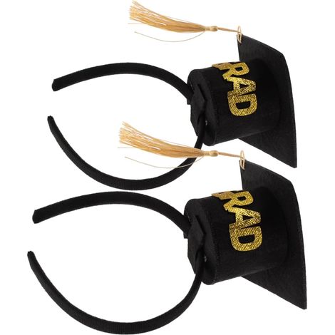 2pièces Bandeau De Chapeau De Graduation Avec Tasseau Pour Décorations De Diplôme Accessoires De Cérémonie De Remise De Diplômes Tête De Bonnet De Fin Études (1/5)