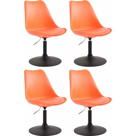 Set de 4 sillas de comedor Maverick con pie de trompeta Naranja Negro (1/4)