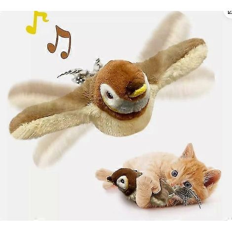 Oiseau volant électronique interactif pour chat, jouet à suspendre pour animal de compagnie, ailes battantes, moineau (1/5)