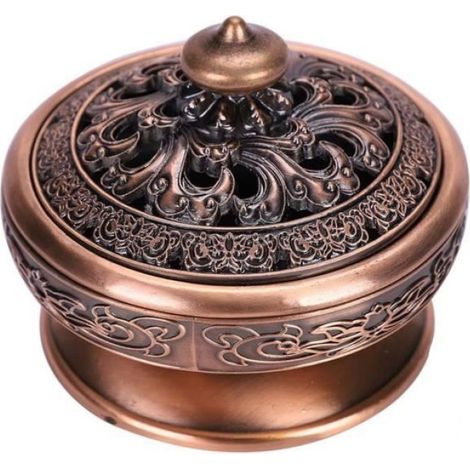 Petit Encensoir Brûle Encens Lotus Bouddha Porte-encens Bronze Vintage Brûleur d'encens Charbon Poêle Luxe Support Encens Métal (1/4)