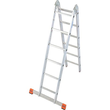 Krause Aluminium-Gelenk-Doppelleiter MONTO TriMatic 4,40 m Klappleiter (1/3)