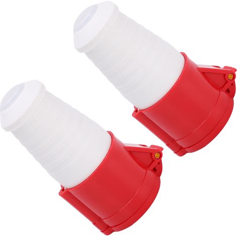 Lot de 2 prises industrielles 4 broches 380-415 V 32 A 3P+T IP67 étanches pour l'agriculture, les aéroports et le transport ferroviaire.