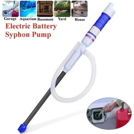 Pompe à siphonner électrique bleu-Pompe de transfert électrique pour liquides, sur piles (puissance de la pompe : 9L-min) (1/4)