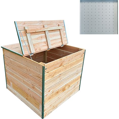 Composteur bois 800 litres - 1020 x 980 mm - Grille anti rongeur - C090023-C090023G (1/5)