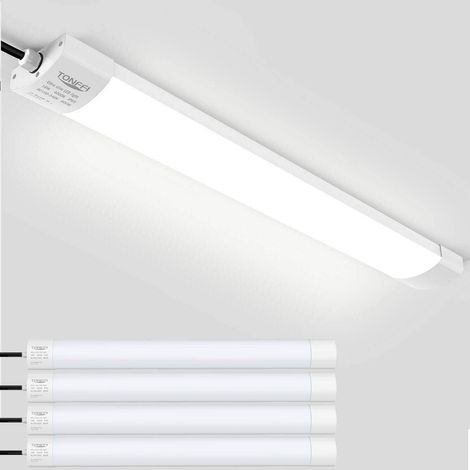4 Stück LED Feuchtraumleuchte Deckenleuchte 60cm 18W für Garage Kelle Werkstatt Feuchtraum Warenhaus, TONFFI LED Wannenleuchte Feuchtraumlampe Röhre, Wasserdicht IP65 NeutralWeiß 4000K-4500K