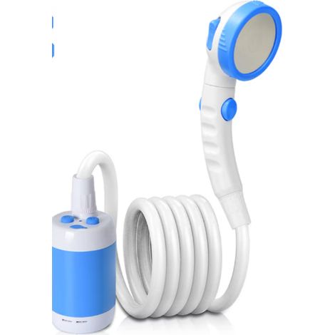Ensemble de douche électrique portable Cozevdnt, blanc, 5000 mAh, design simple, utilisation en extérieur