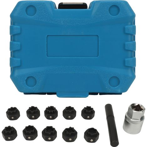 Ortviai Clé de serrage pour écrous antivol de roue 12 pièces – Lot complet avec adaptateur, rallonge et boîtier moulé pour Mercedes (1/5)