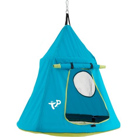 Tp Toys – Balançoire tente OVNI bleu 113x113 cm – Métal et textile nylon – Pour 2 enfants – Poids supporté 35 kg – Usage domestique - h190-250 (1/7)