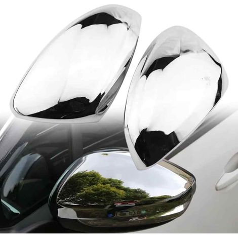 Lot de 2 capuchons de rétroviseur en acier inoxydable - Compatibles avec Peugeot 2008 I - Année de construction 2013-2019 - Chromé (1/5)