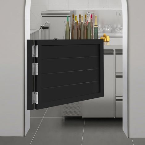 Porte de Séparation 90x90cm, Séparation de Pièces en Bois de Pin, Porte Intérieure Pliante avec Fermeture Automatique, Cloison Amovible pour Salon Bureau Couloir (1/5)