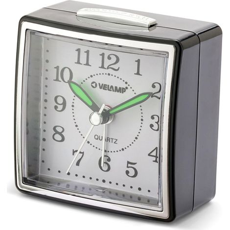 Velamp Sveglia da Comodino, Sveglia Analogica al Quarzo Silenziosa con Luce Senza Ticchettio, Semplice Orologio da Tavolo con funzione Snooze,Adatto per Camere da Letto, scrivanie, viaggi... (1/5)