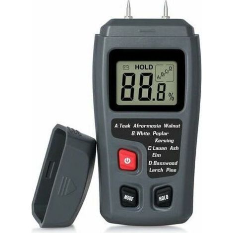 Tragbares Holzfeuchtemessgerät, LCD-Feuchtigkeitsmesser zur Messung der Holzfeuchte, zur Bestimmung der Feuchtigkeit von Brennholzpapier (1/4)