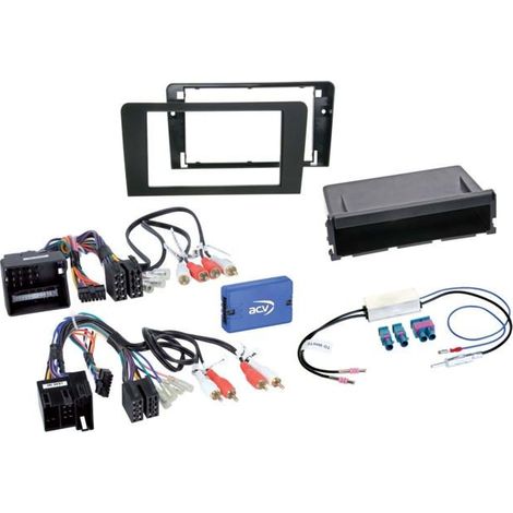 Kit 2-DIN avec vide poche compatible avec Audi A3(8) 2003-2013 SWC/antenne/ampli