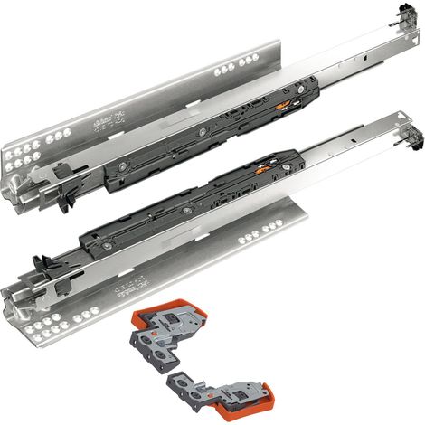 BLUM MOVENTO BLUMOTION S 766H Schubladenschienen, 650mm Vollauszug 70kg, 1 Paar inkl. Kupplung und Montagezubehör-Set