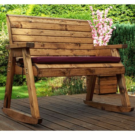 Bench Rocker with Cushions - W120 x D77 x H102 - Fully Assembled - Grey (1/5)