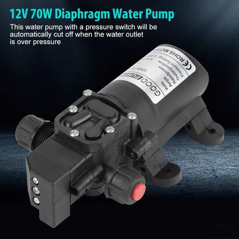 S-giant Pompe à eau auto-amorçante, Pompe à Eau Haute Pression, DC 12V 0.9Mpa 6L/Min pompe à haute pression de l'eau du diaphragme 70W auto-amorçante pour camping-car, bateau, jardin (1/4)
