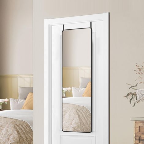 Miroir Intégral Suspendu, 120 x 40 cm, Miroir Rectangulaire, Cadre en Alliage d'Aluminium, Verre Trempé, pour Chambre, Salon, Dressing, Noir d'encre LFM032B01 (1/5)