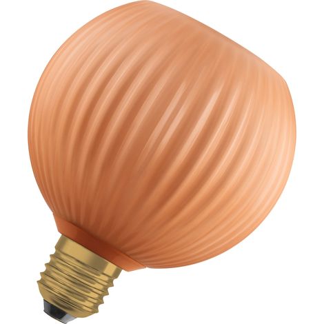 OSRAM Lampe LED  DECOR FLAT en verre coloré, globe Ø125mm, orange, E27, 3,5W, 300lm, 2700K, blanc chaud, IP20, effet de couleur