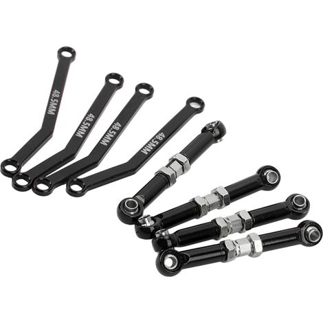 8-teiliges Vorderachs-Verbindungsset mit hoher Bodenfreiheit, verschleißfestes Aluminiumlegierungs-Stahl-Crawler-Aufhängungsset im Maßstab 1:24, geeignet für FMS schwarz. (1/4)