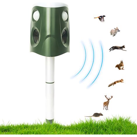 Répulsif Chat Ultrason, Répulsif à ultrasons Souris, Ultrasons pour Rats, Charge Solaire, Chargement USB Prévenir Les Souris et Les Chats, Les Oiseaux, pour Jardins, Champs, Pépinières (1/5)