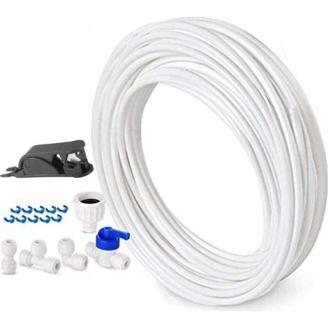 10 Meters Hose Diameter 1/4"/6.3mm Universal Water Supply Pipe for Refrigerator Ice Maker Reverse Osmosis Systems + MUMU Pipe Cutter Knife (1/4)