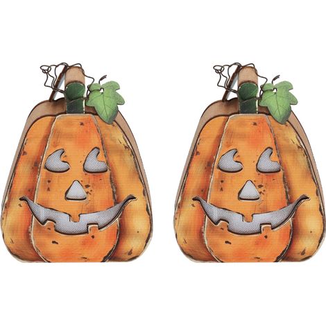 Lanterne citrouille LED décorative en bois pour Halloween et Thanksgiving (1/5)