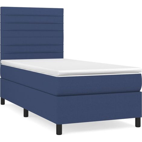 Maison Exclusive - Giroletto a Molle con Materasso Blu 90x190 cm in Tessuto