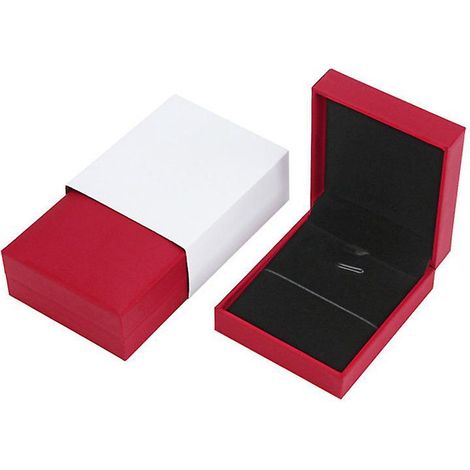 Schmuckkästchen aus rotem Samt, 1 Stück, Doppelring-Anhänger, Schmuckkästchen, Ehering, Ohrring, Schmuckkästchen (1/5)